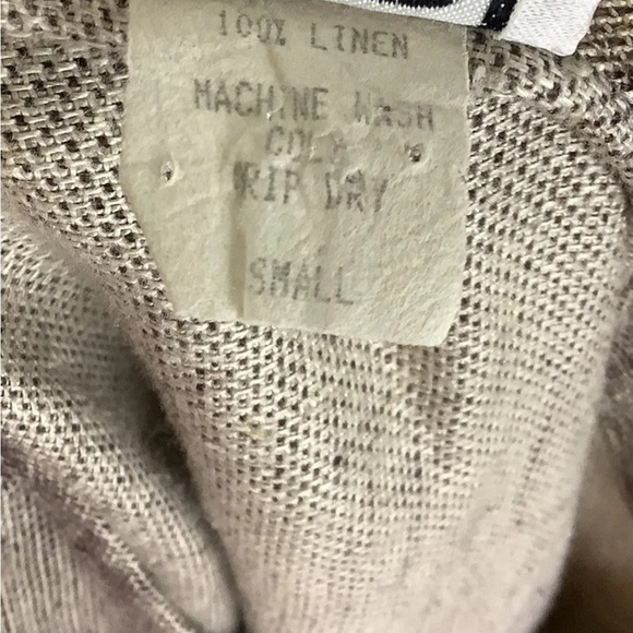 CTC Linens Sz S 100% Linen Gauze Button Tunic Top Brown Long Sleeve Casual - Picture 5 of 6